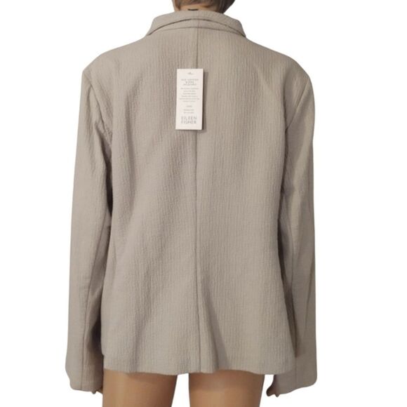 NWT Eileen Fisher Women's Size Large Eco Cotton Blend Jacquard Button Up Jacket - Picture 2 of 12